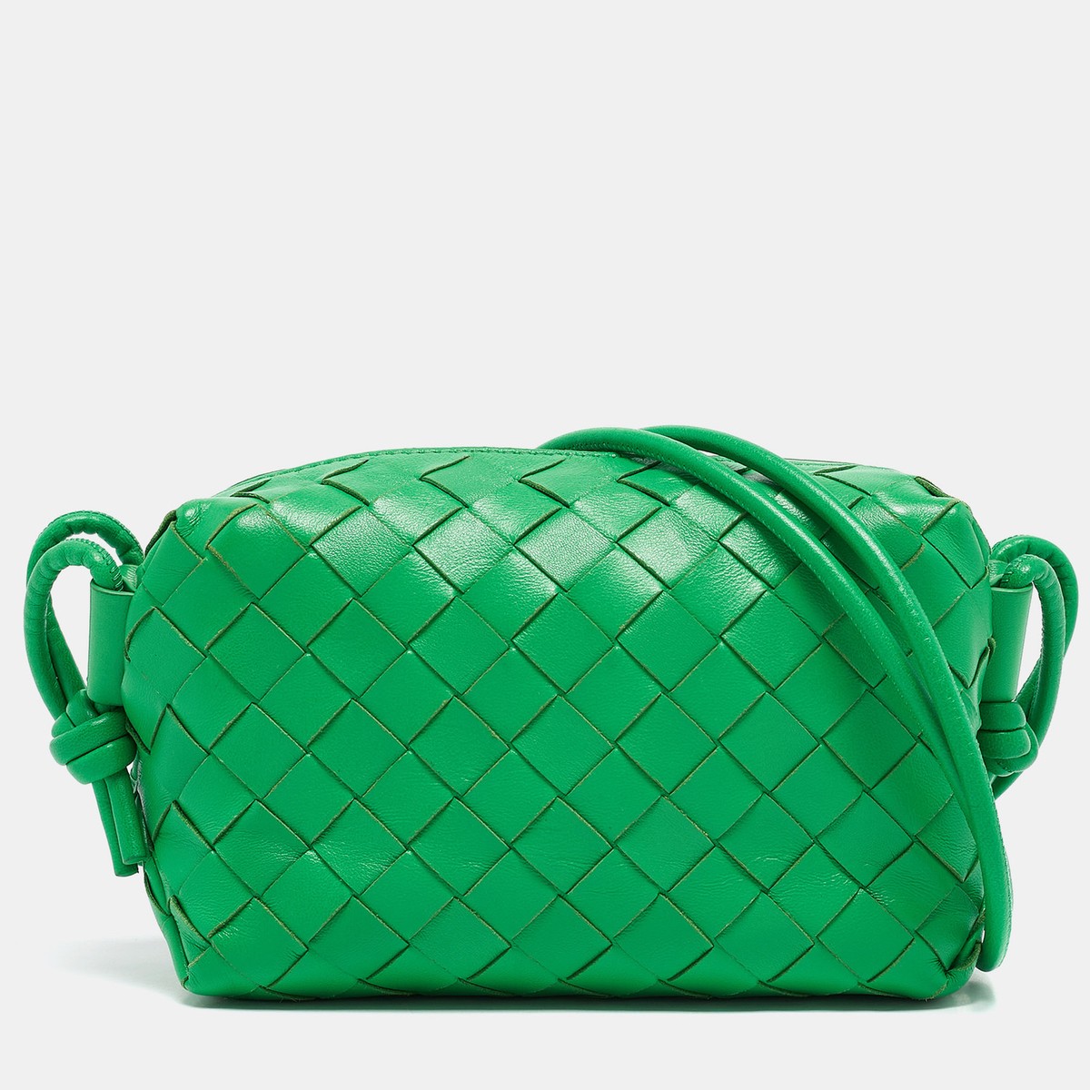 ◆BOTTEGA VENETA NEW◆イントレチャート カメラバッグ/Green◆ Bottega Veneta Green Intrecciato Leather Mini Loop Camera