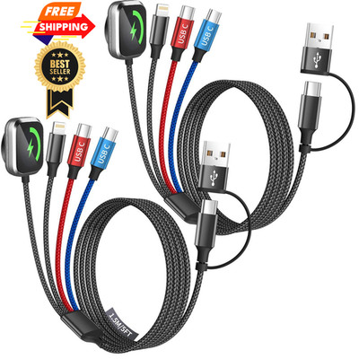 Travel Essentials Dual Type-C Port 4 in 2 Multi 2Pc-2C+1IP+1iWatch, Black 