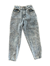 Vintage Sassoon High Rise Acid Wash Mom Jeans Tapered Leg 80s Style size 26 x 26