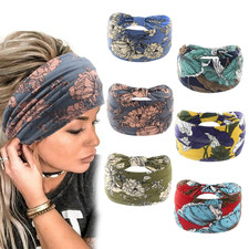 Boho Bandeau headbands for Women Wide Bandana Knot Hair Scarf Floral Printed Afr