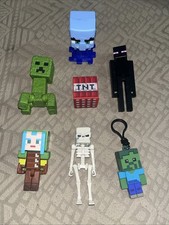 Minecraft Collectable Figures Plastic, Assorted Series, Mixed Lot of 7