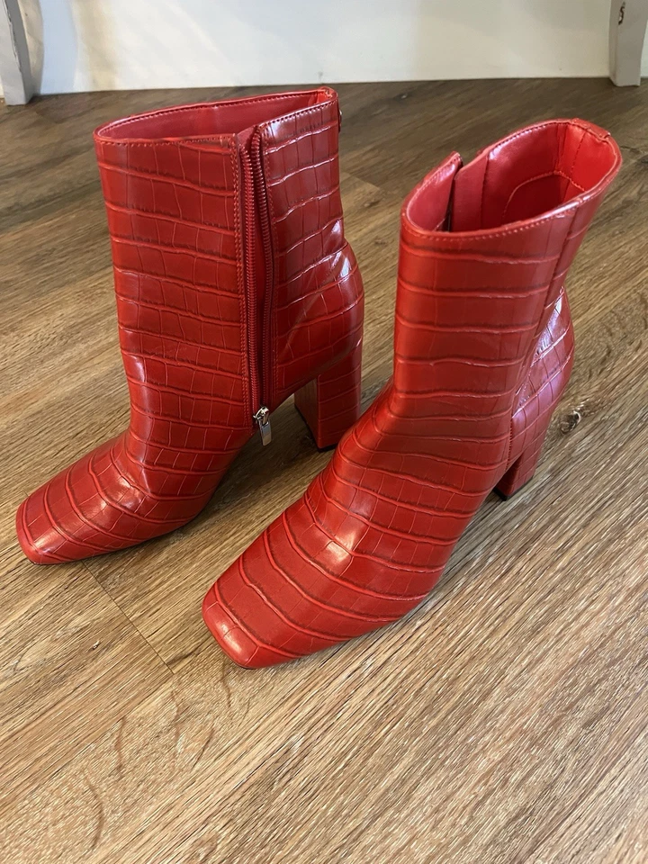 Red Crocodile女式短靴Nine West 8.5 — 第 3/4 张图片