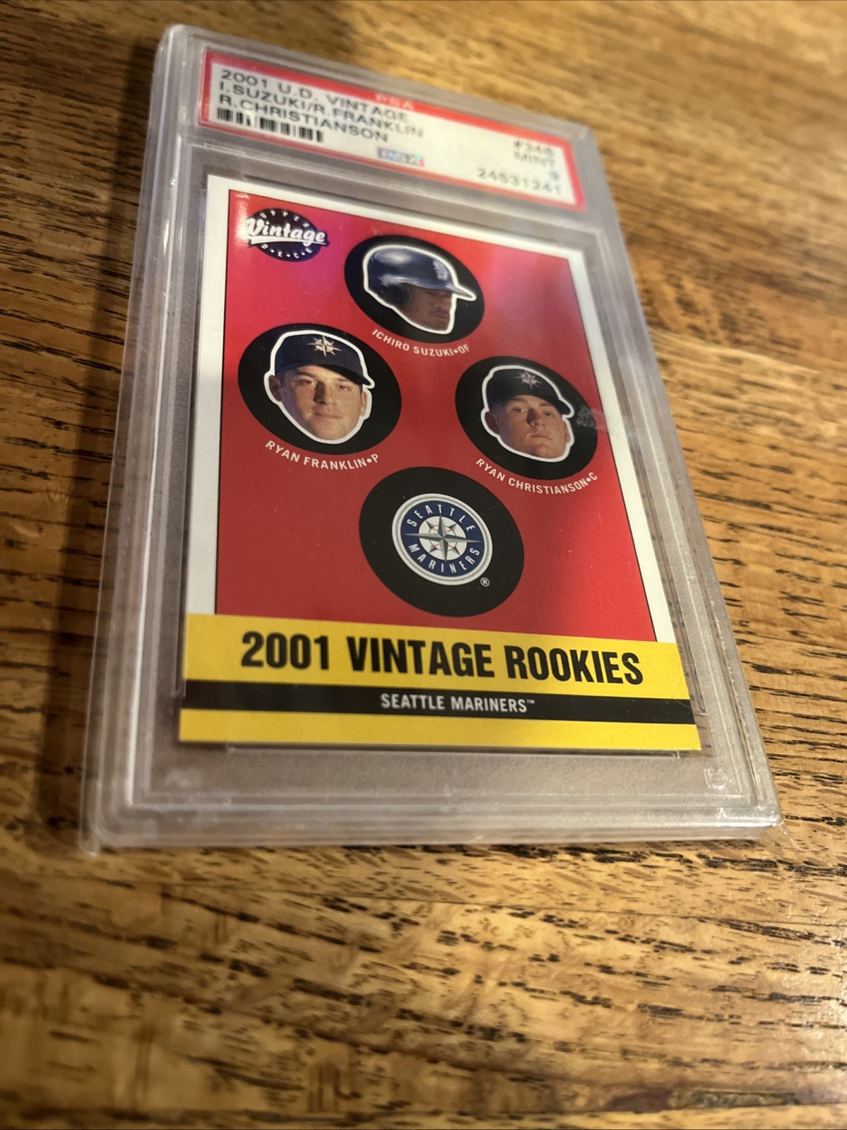 2001 Ichiro Suzuki Upper Deck Vintage #346 PSA 9 Mint view 2