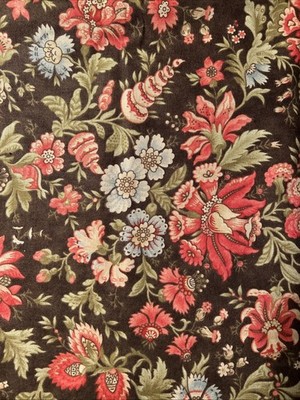 Moda Shangri-la Fabric by 3 Sisters Floral Flowers 1 Yard Brown Background