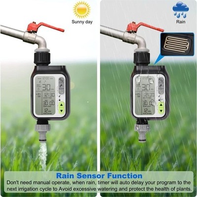 Programmable Hose Water Timer with LCD Display - Outdoor Irrigation Sprinkler   