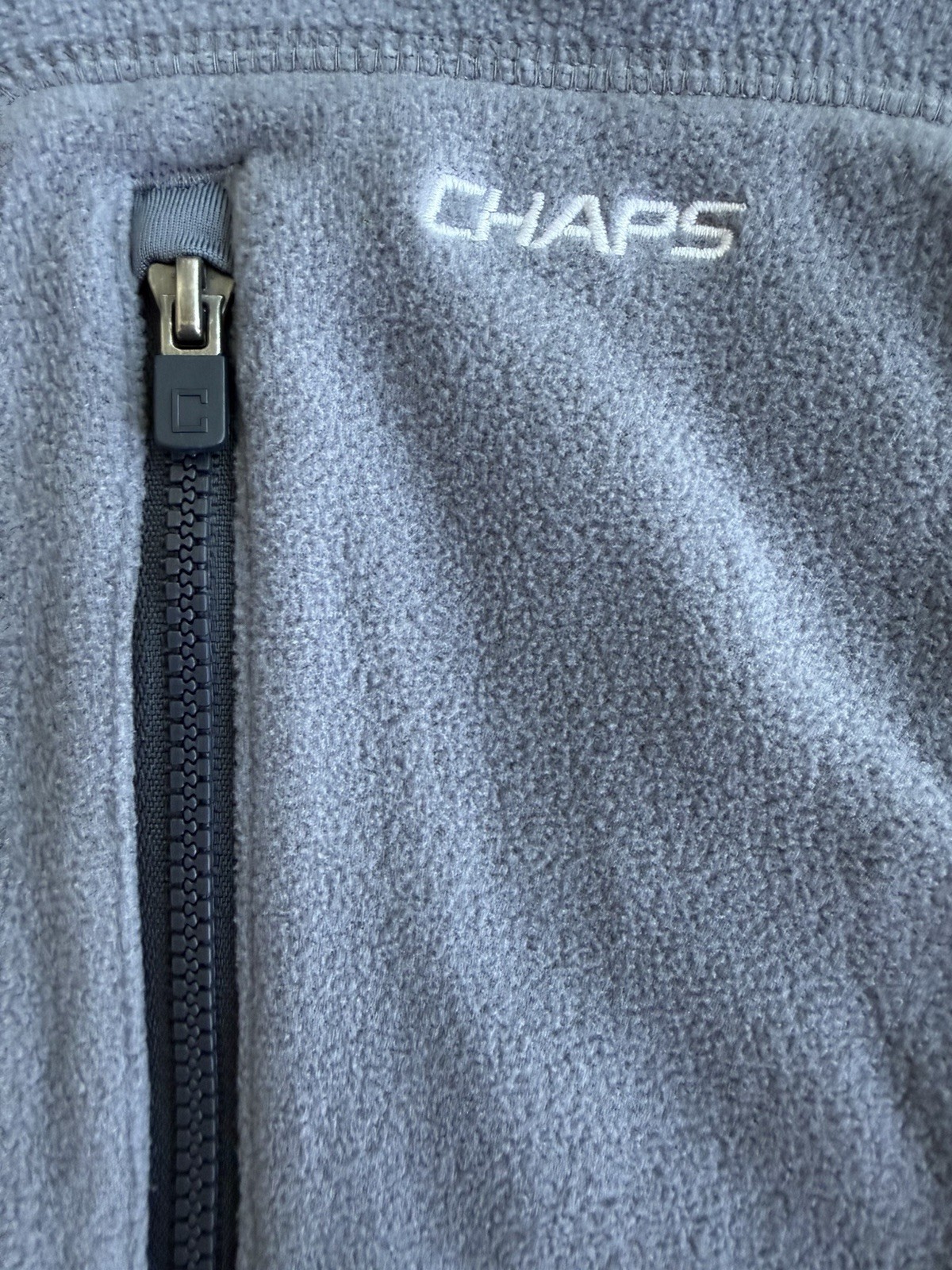 Chaps Sport Vest Fleece Blue Gray Full Zip 1 Pocket Winter Fall Layer Mens 2XL thumbnail 6