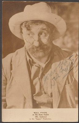 MUSIC HALL Will Fyffe Komiker & Schauspieler Ink - signierte Postkarte - Foto