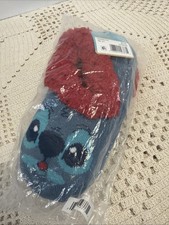 Disney Stitch Christmas Sherpa Non-Slip Women's Slippers Socks 4-10 NWT