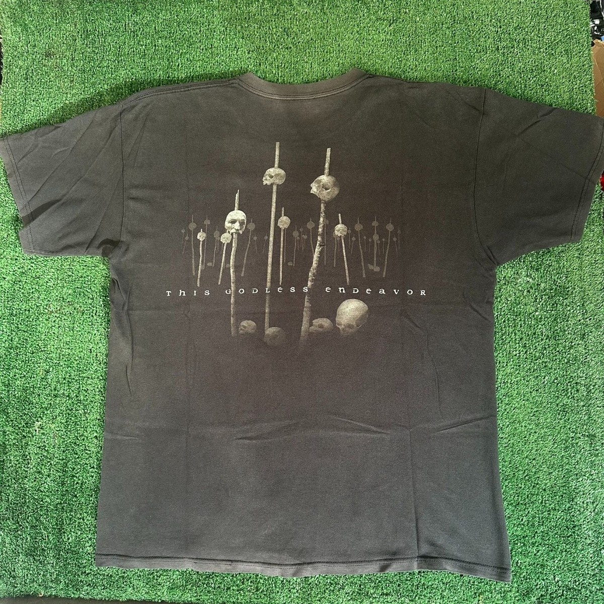 Vintage Nevermore Godless Endeavor T-Shirt Black Y2K Skulls Heavy Metal Band Tee View 6