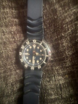 Brand New! Seiko SRP605J2 Automatic Blue Rubber Strap Made in Japan Watch