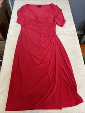 Ralph Lauren Women's Deep Pink Short Sleeve Knee Length Size 4