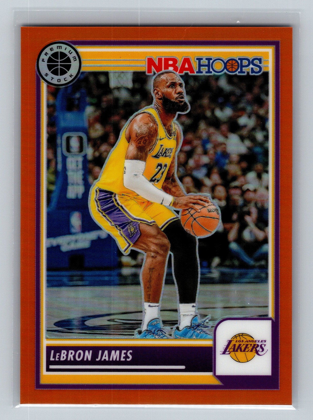 2023 Hoops Premium Stock LeBron James #149 Orange /299 Los Angeles Lakers
