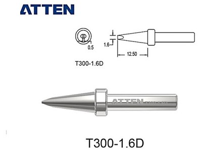 T300-1.6D Lötspitze geschraubt 1,6mm für Lötkolben ATTEN