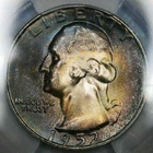 1952-S__MS 66 (CAC)__PURPLE TONED__Washington Quarter__PCGS, Unc Silver Coin