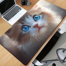 40 90cm1pc XXL Gaming Mouse Pad with Kitten Face Design - HD Printed Desk Mat fo