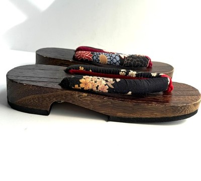 Japanische Holz Frau japanische traditionelle Geta Clogs Hausschuhe UK6 39,26,5 cm NEU