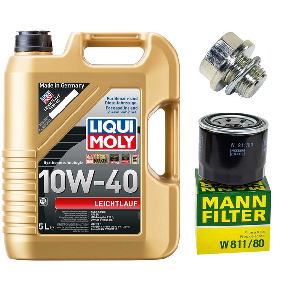 MotoröL Filter Set 10W-40 5 Liter + ÖLablassschraube FüR Hyundai KIA Mitsubishi-image