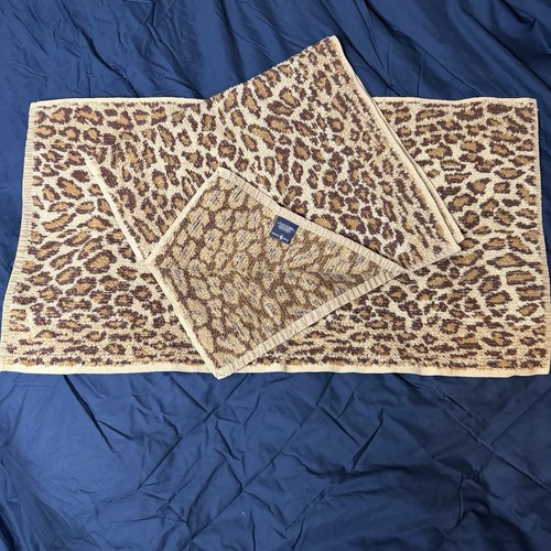 Vintage Ralph Lauren ARAGON Hand Towel set Leopard USA 2 Towels