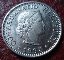 1995-B SWITZERLAND 10 RAPPEN IN AU CONDITION