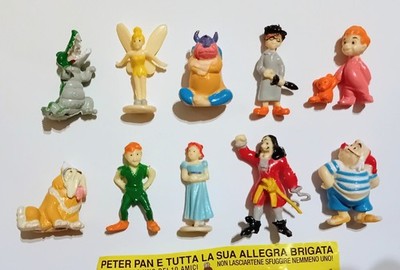 DISNEY PETER PAN VINTAGE RUBBER FIGURES FULL SET NESTLE COLLECTIBLES MINIATURES