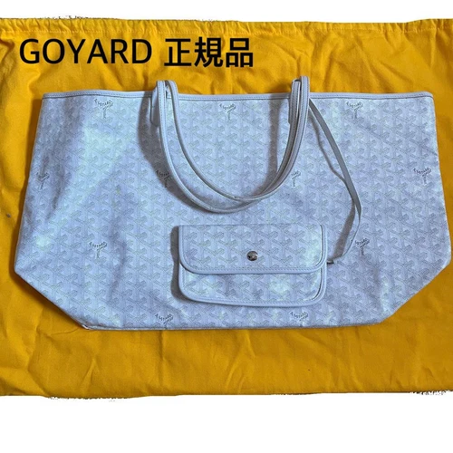 Borsa a tracolla Goyard Saint Louis PM bianca con tracolla usata