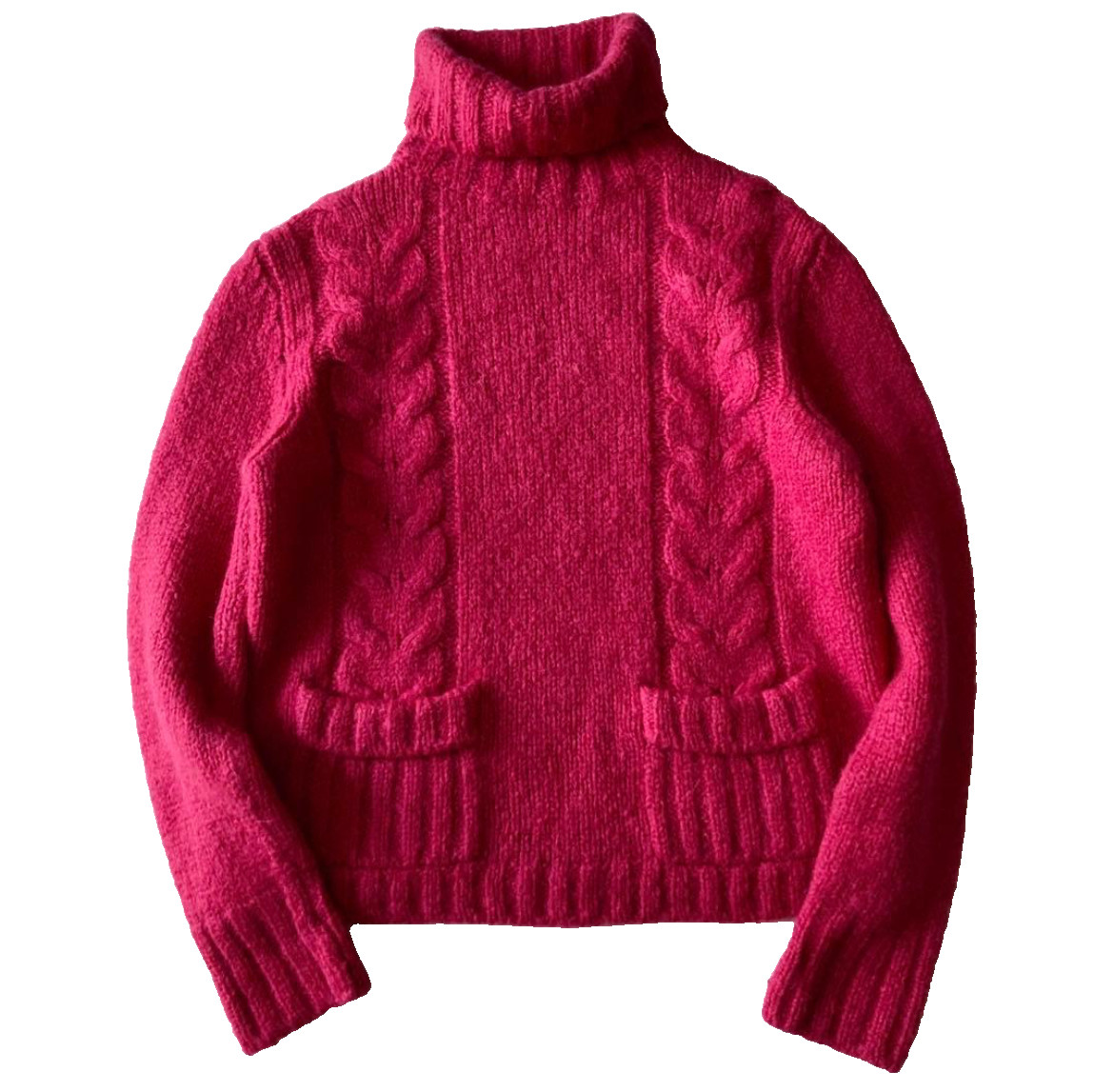 Authentic GUCCI by Tom Ford 1996 FW Mohair Turtleneck Knit Sweater M Pink Red Me
