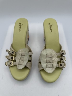 Icon Wearable Art Multicolor Leather Wedge Sandals  Women Sz 6M