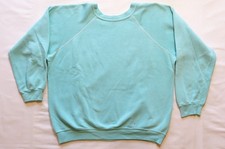 Sportswear Vintage 80's Sweatshirt Blank Pastel Turquoise Raglan