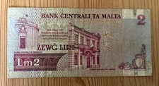 Vintage Maltese Banknote 2 Lira - used but in very good condition