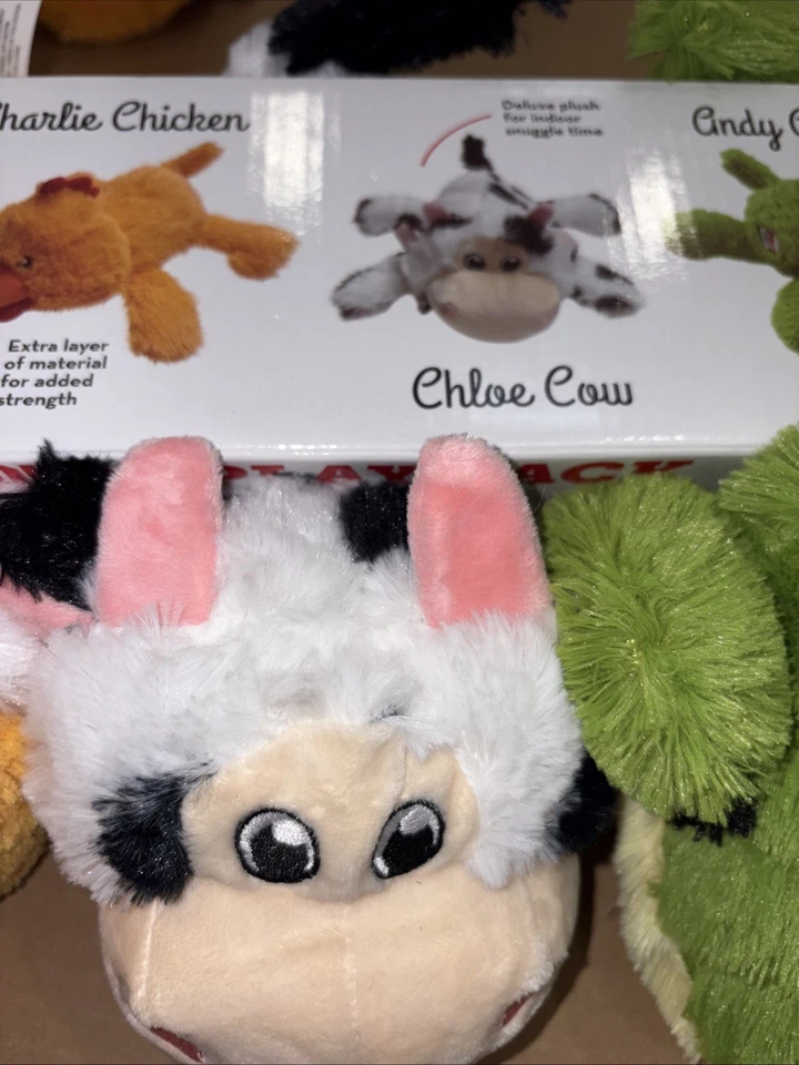 Kong Cozie Play Pack Juguetes para Perros Paquete de 3 Charlie Pollo Chloe Vaca Andy Caimán Foto 4 de 4