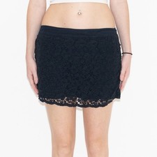 Abercrombie Fitch lace navy mini skirt size large cotton stretchy waist