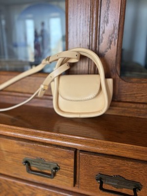 Unbranded Womens Yellow Tiny Snap Closure Purse With Long Crossbody Buckle Strap