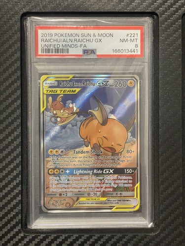 Raichu & Alolan Raichu-GX graded PSA 8 for sale on eBay