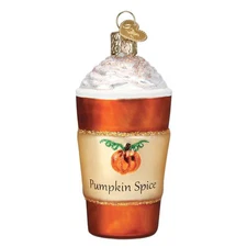 Handcrafted Pumpkin Spice Latte Glass Christmas Ornament 425 Inch Multi Color