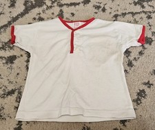 Vintage 1970s Buster Brown White Red Trim T-Shirt Toddler Size 3T