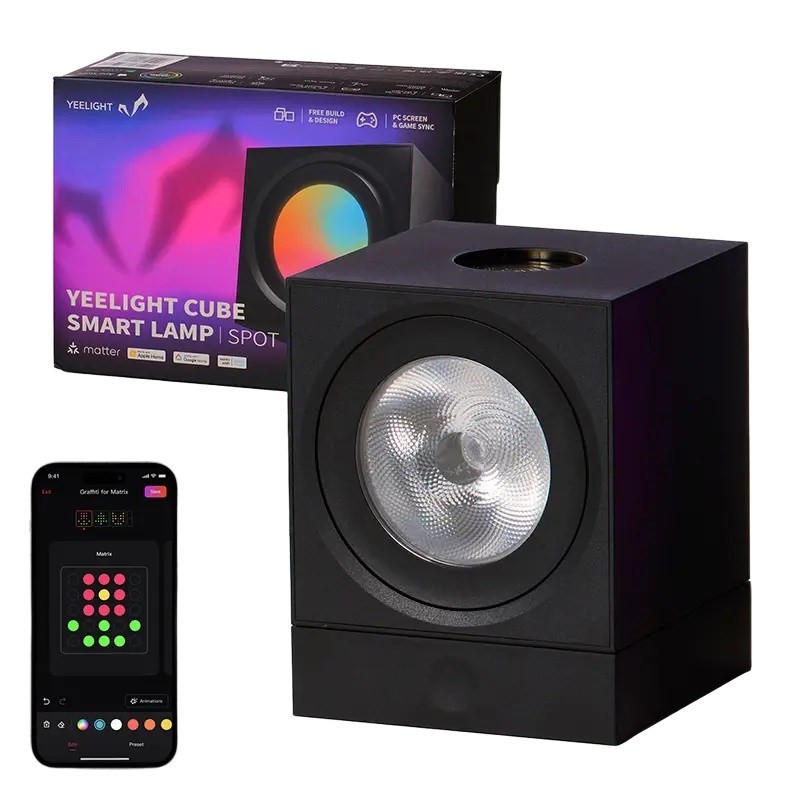Yeelight Nero Lampada Da Tavolo, Cube - Immagine 2