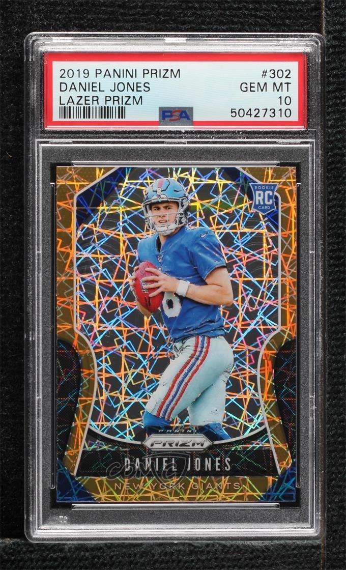 2019 Panini Prizm Rookies Lazer Prizm Daniel Jones #302 PSA 10 GEM MT Rookie RC