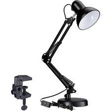 Adjustable Clamp Desk Lamp 24" Height, Swing Arm Architect Metal Table Lamp, ...