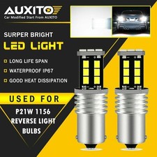 AUXITO 2400LM BA15S 7506 1156 LED 6500k Xenon White Light Reverse Bulbs P21W AP1
