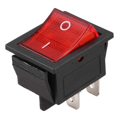 Rot Beleuchtet 4 Pin DPST ON / OFF-Snap in Wippschalter 16A 20A 250V AC F4M3