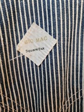 Big Mac Striped Overalls Union Made 100 Cotton Vintage 68" Long Railroad