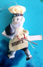 Vintage Kurt Adler Wood Chocolate Ornament Chef Hershey Kiss TAIWAN
