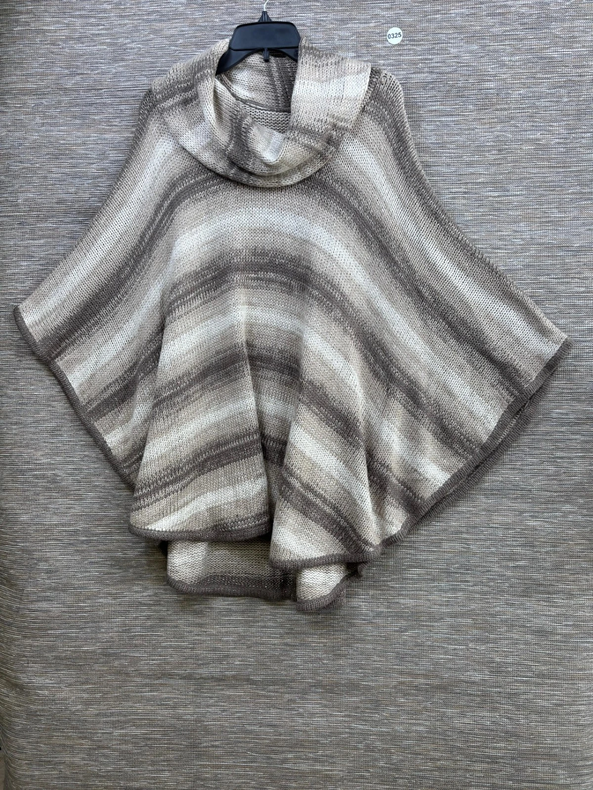Chico's Poncho Sweater Knit Sparkle Cowl Neck Womens Size L/XL Pink Multi NEW