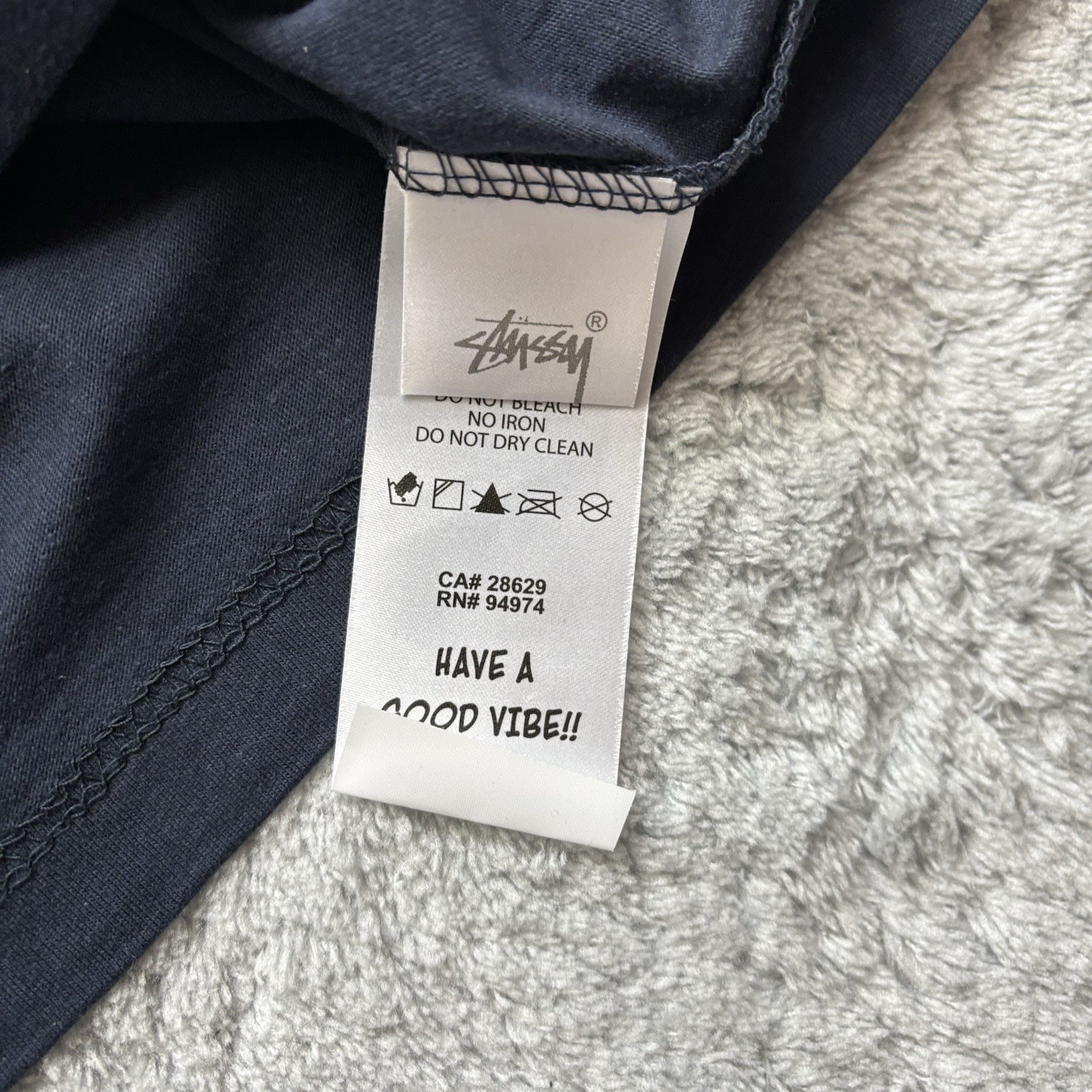 Stüssy Printed T-Shirt Mens | M | Navy Blue image 7