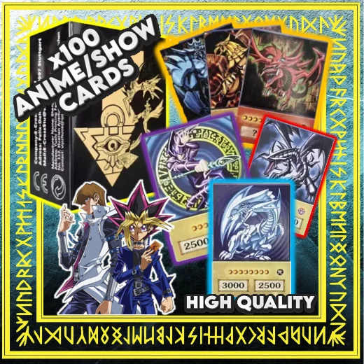 x100 YUGIOH Anime Style Cards / TV Show Style Cards High Quality Collectable TCG