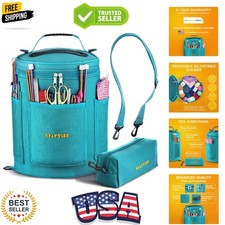 Knitting Bag Yarn Storage - Gift for Crocheters - Durable Canvas Yarn Holder ...