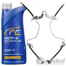 2xBREMSSCHLAUCH HINTERACHSE+1L MANNOL DOT4 passend für OPEL ASTRA MERIVA ZAFIRA