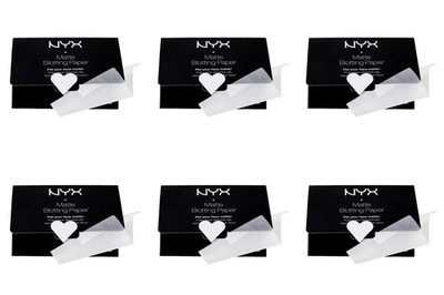 NYX Matte Blotting Paper Sheets 6 Pack 50ct Bulk Makeup Bundle