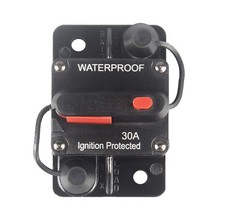 30 Amp Circuit Breaker with Manual Reset 12V-36V DC Waterproof Surface Mount ...