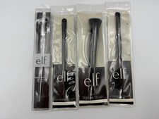 4 PACK e.l.f. BRUSH BUNDLE Precision Smudge, Concealer, Small Stipple, Contour